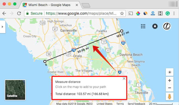 google maps distance