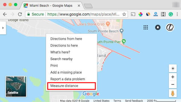 Google Map Measure Distance