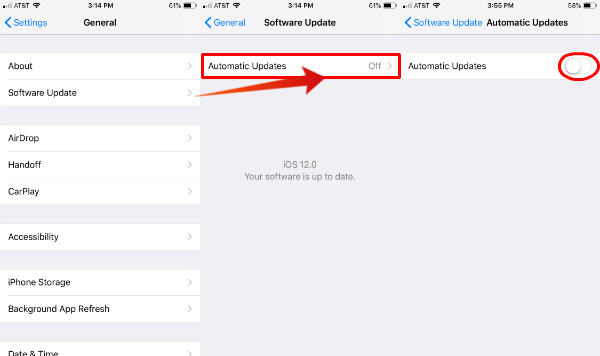 iOS Auto Update Off