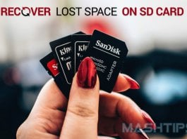 Recover Lost Space SD Card