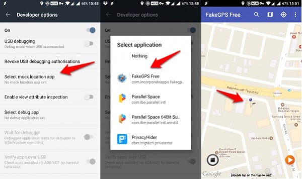 android developer options mock gps