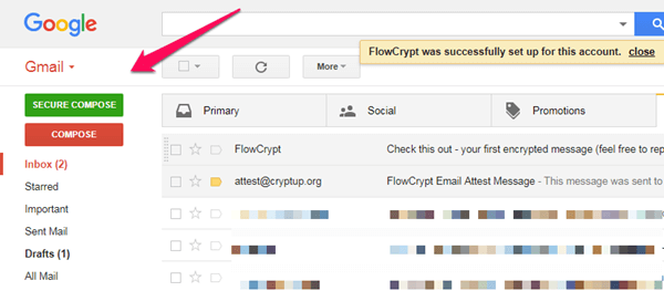 windows chrome gmail flowcrypt