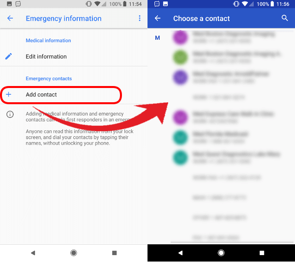 Emergency Contacts Google Pixel Oreo