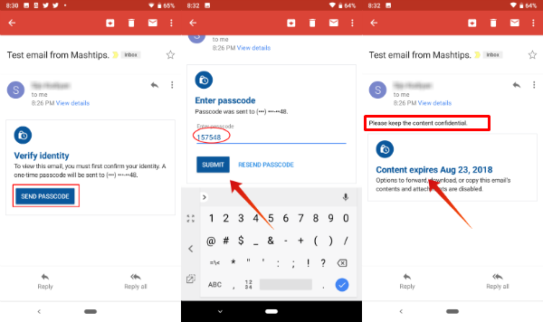Gmail App Open Confidential Email