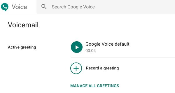 Set Google Voice Voicemail