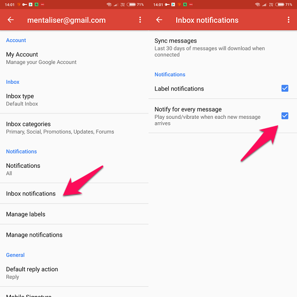 android custom gmail notification sound