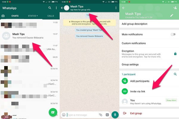 How to Create WhatsApp Group Invite Link and Share to add Members