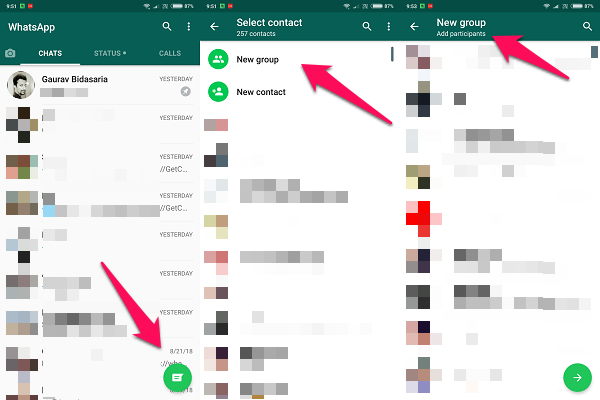 android whatsapp group