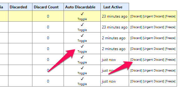 windows chrome discard tab manually