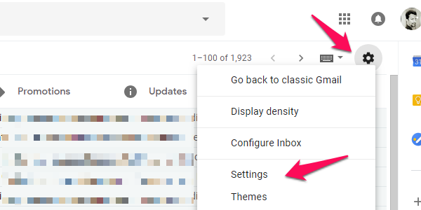 windows chrome gmail settings