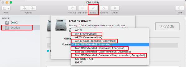 mac os extended journaled encrypted performance