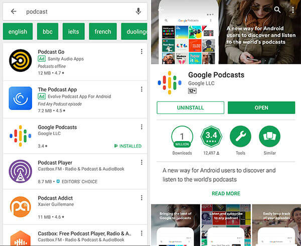 Download install Google Podcasts App