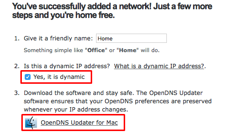 Open DNS Add Home Network