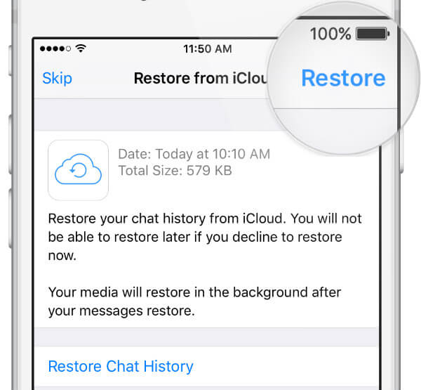 WhatsApp Restore iCloud