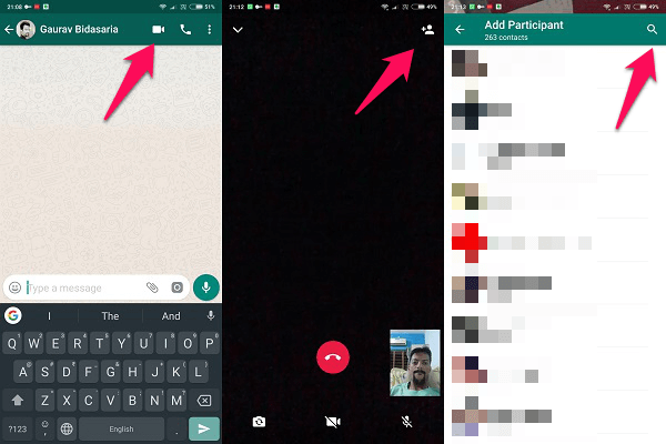 android whatsapp video call