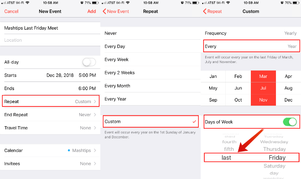 How To Add Recurring Events To IPhone Calendar Mashtips How To Add Recurring Events To IPhone Calendar Mashtips