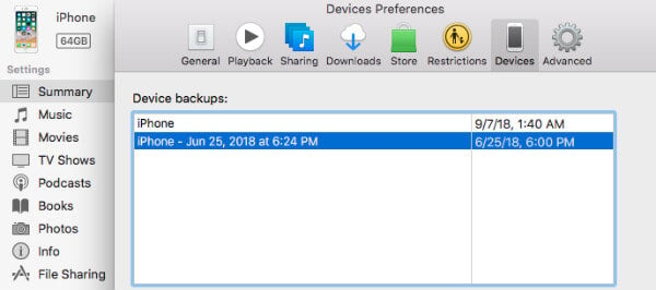 iPhone Backup Files iTunes