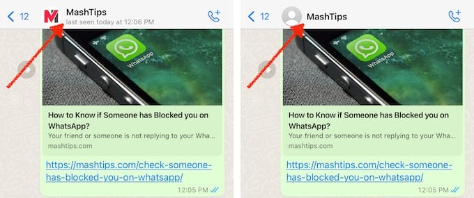 Blocked WhatsApp Profile Comparison