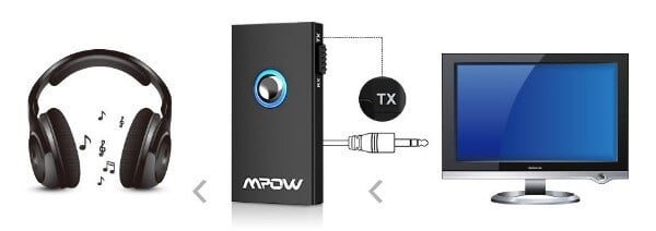 Connect bleutooth headphone to TV using Mpow Bluetooth Transmitter Receiver