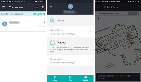 HERE Indoor Navigation Android app