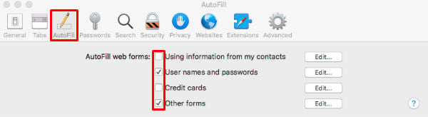 safari forms autofill encryption key