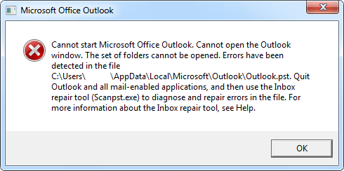 microsoft outlook inbox repair tool not responding