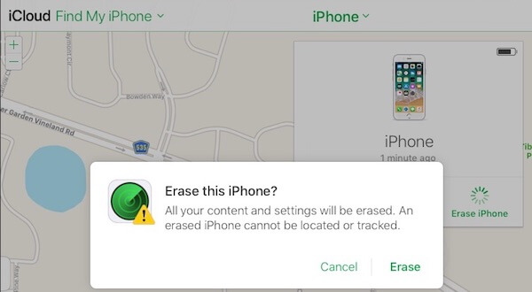iCloud iPhone Erase