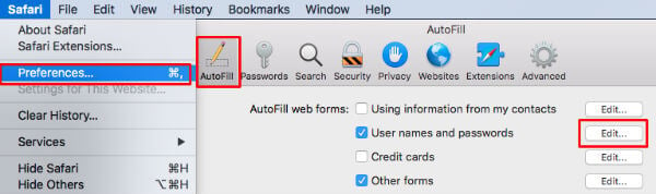 safari autofill password