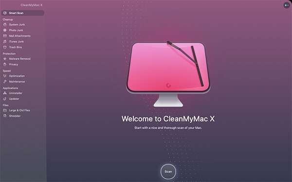 CleanMyMac X main interface