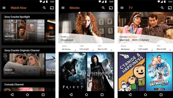 Download Movies on Android using Sony Crackle