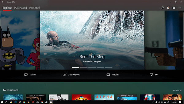 Download Movies on Windows using Movies and TV