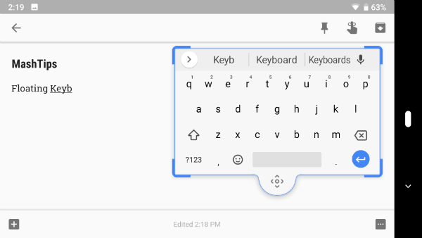 Google Floating Keyboard Android