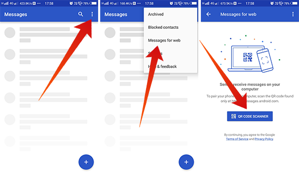 How to connect Android Messages Web to Text from your laptop