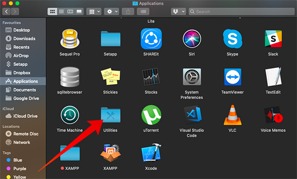 Open Applications and Utilities on Mac