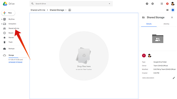 Shared Folders in Google Drive
