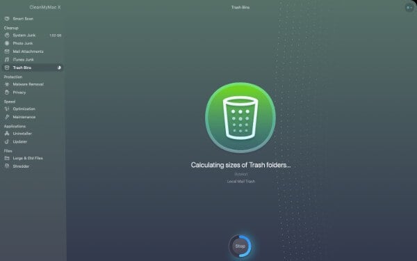 Trash Bin Cleaner in CleanMyMac X