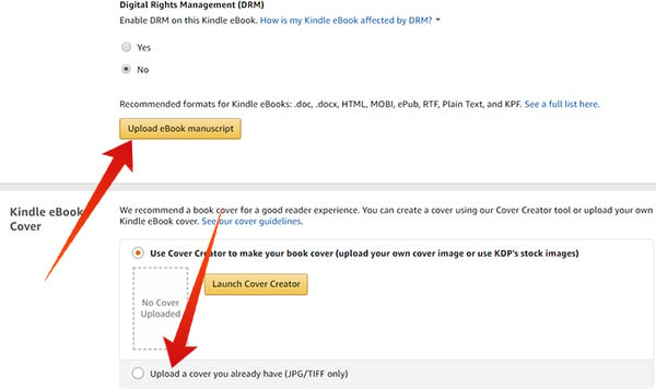 Upload eBook Manuscript and Cover Page in Amazon Kindle