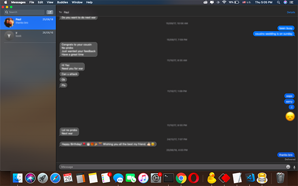 iMessages on Mac