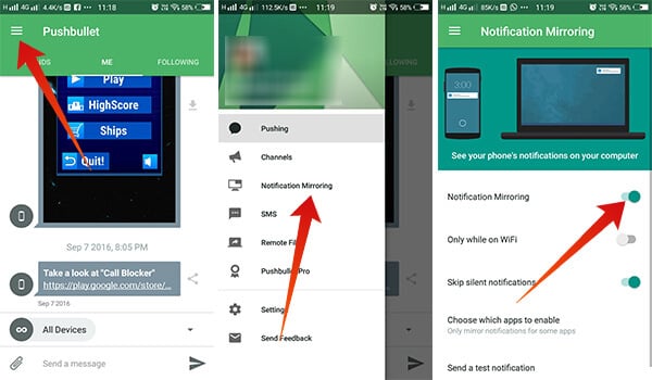 Pushbullet on Android to Sync Android Notification