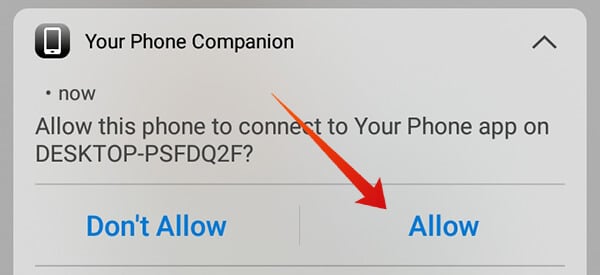 Your Phone Companion Notification