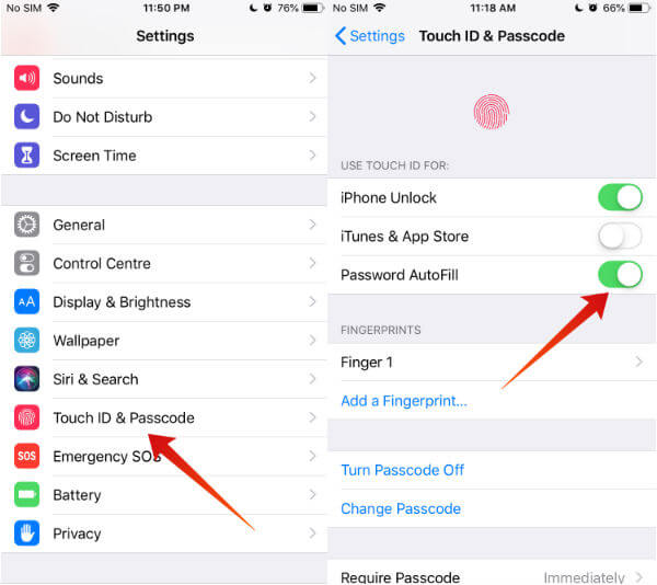 iphone protect autofill password