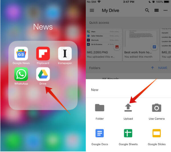 send files from iphone to android