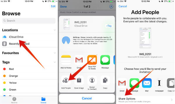 how to share files between iphone and android