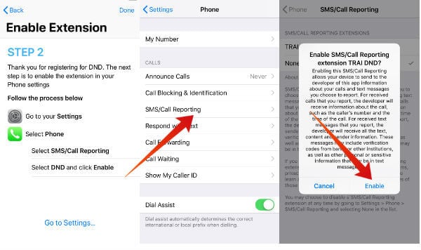 iphone trai dnd enable extension