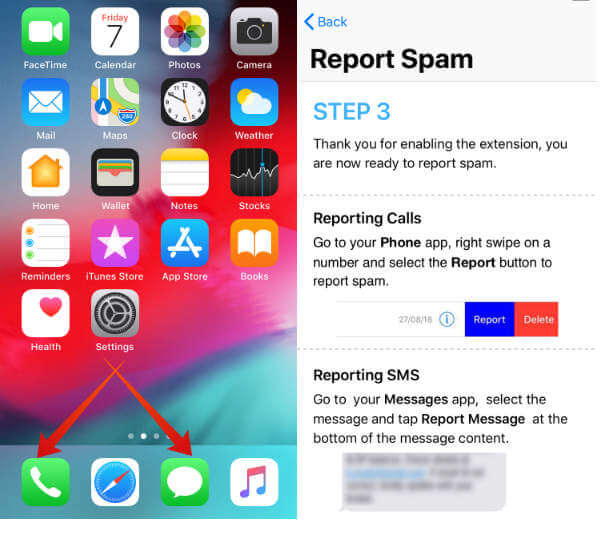 iphone trai dnd report spam
