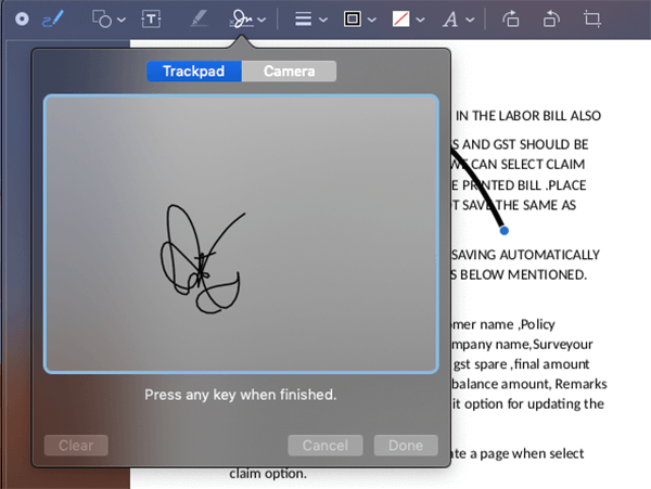 create a pdf signature on mac