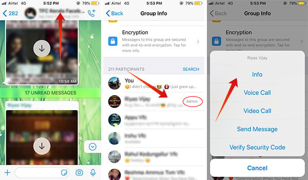 STEPS ON HOW TO GET INFO ABOUT AN ADMIN OF A WHATSAPP GROUP