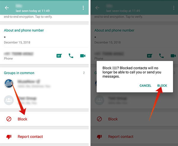 How to Block a person in WhatsApp