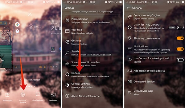 How to use Microsoft Cortana in Launcher