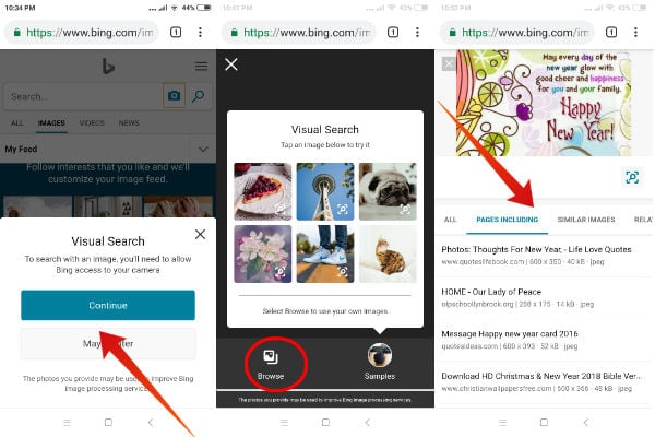android bing reverse image search
